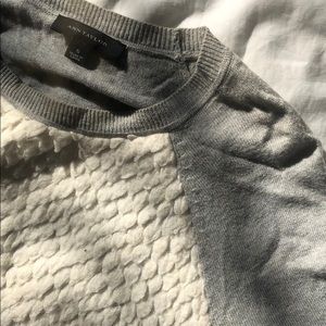 Ann Taylor White Feather Crew Neck Sweater